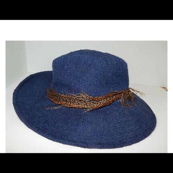 Free People Wyeth navy blue with feather hat🪶 - Picture 1 of 2